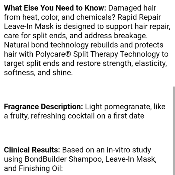 NWT BONDI BOOST RAPID REPAIR BOND BUILDER LEAVE IN REPAIR MASK - Picture 6 of 16